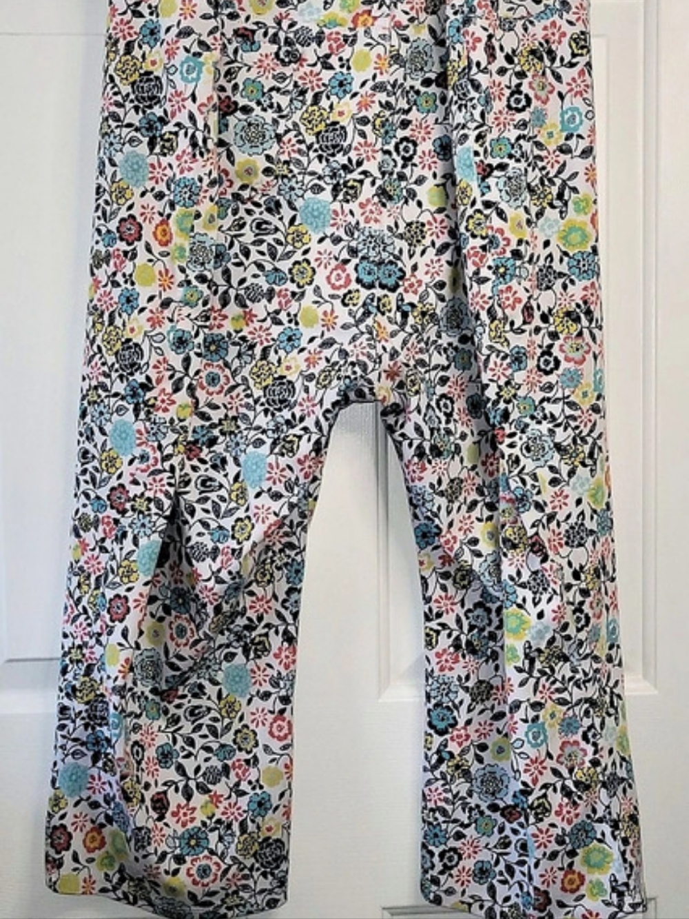 Terra & Sky Floral Wide Leg Pants Size 3X Multicolor Like New